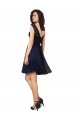 Knee Length Dark Navy Sleeveless A-Line V-Back Bridesmaid Dress Vancouver