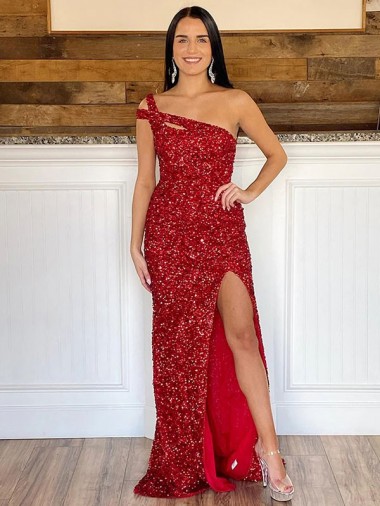 Sweep Train Burgundy Sleeveless Sheath Velvet Sequin Prom Dress Vancouver