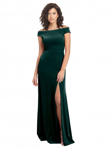 Long Dark Green Cap Sleeves A-Line Formal Evening Gown / Prom Dress / Bridesmaid Dress Vancouver
