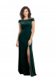 Long Dark Green Cap Sleeves A-Line Formal Evening Gown / Prom Dress / Bridesmaid Dress Vancouver