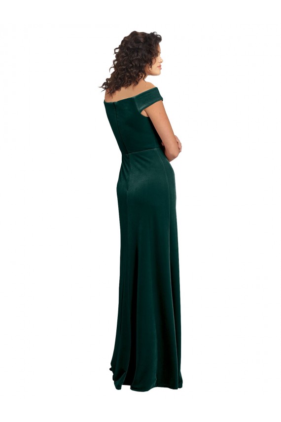 Long Dark Green Cap Sleeves A-Line Formal Evening Gown / Prom Dress / Bridesmaid Dress Vancouver