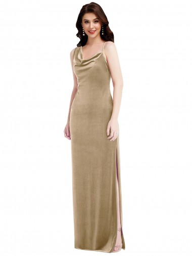 Long Champagne Sleeveless Sheath Black Tie Evening Gown / Prom Dress / Bridesmaid Dress Vancouver