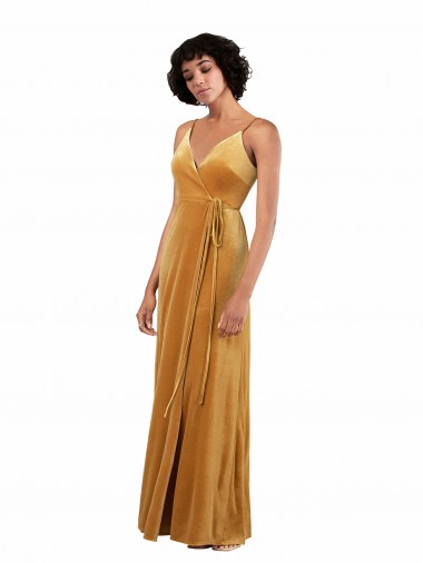 Long Gold Sleeveless Column V-Back Black Tie Evening Gown / Prom Dress / Bridesmaid Dress Vancouver